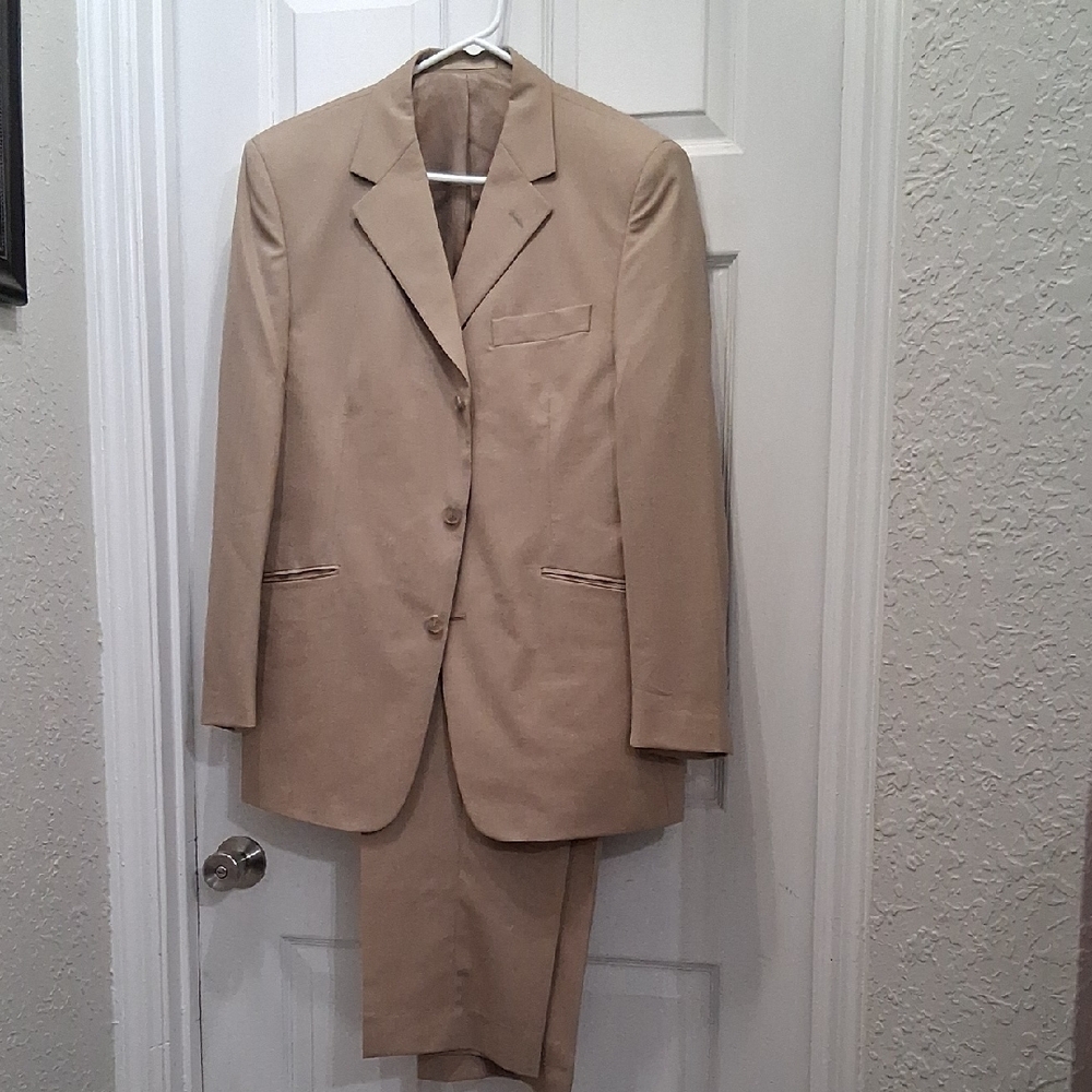 Charter Club Beige Men's Pure Wool Suit